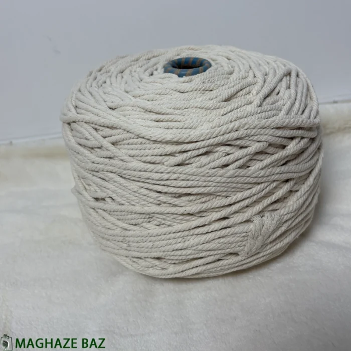 نخ مکرومه رنگ شیری 3و4 میل 250 گرمی - Image 11