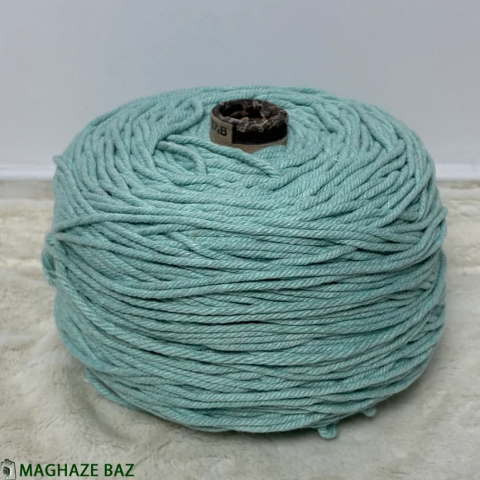 نخ مکرومه رنگ سبزآبی 250 گرمی - Image 2