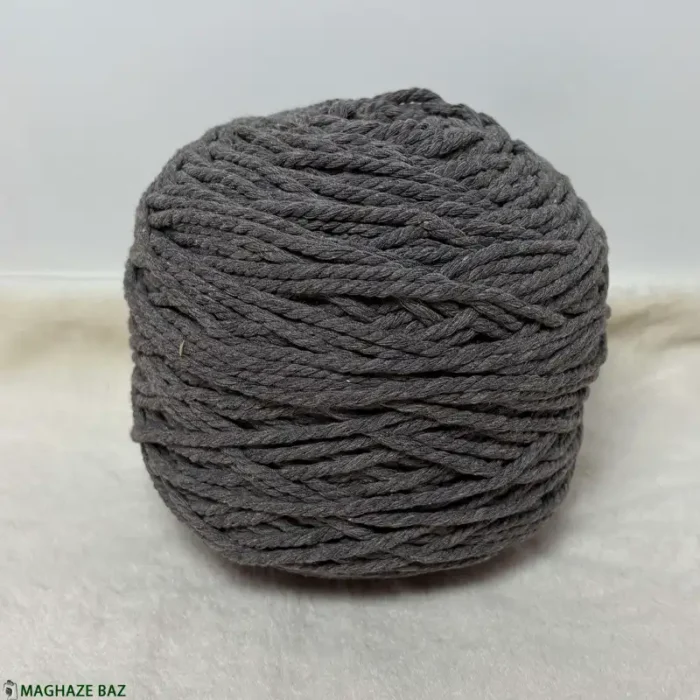 نخ مکرومه رنگ طوسی تیره 250 گرمی - Image 4