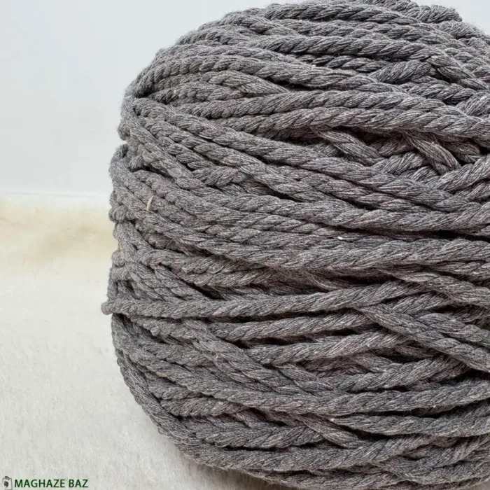 نخ مکرومه رنگ طوسی تیره 250 گرمی - Image 2