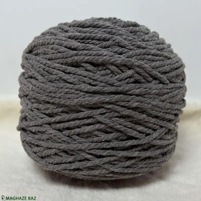 نخ مکرومه رنگ طوسی تیره 250 گرمی - Image 3