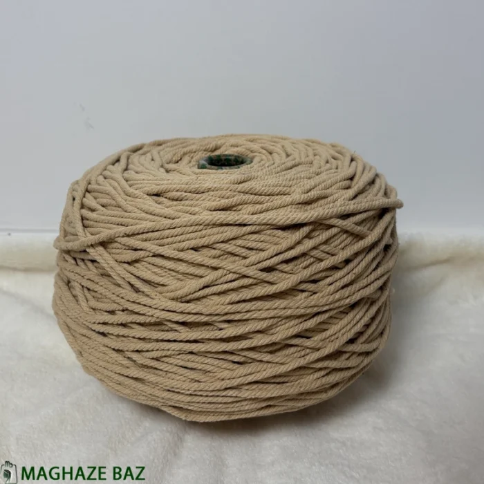 نخ مکرومه رنگ کرم خیلی روشن 250 گرمی - Image 2