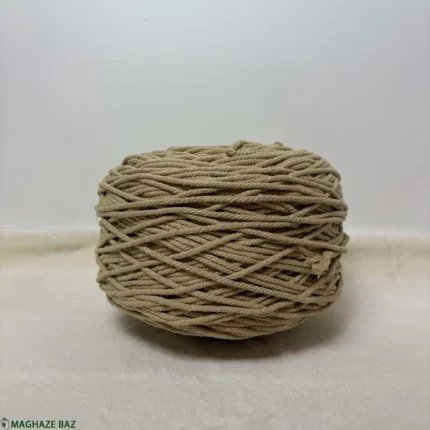 نخ مکرومه رنگ کرم قهوه ای 250 گرمی