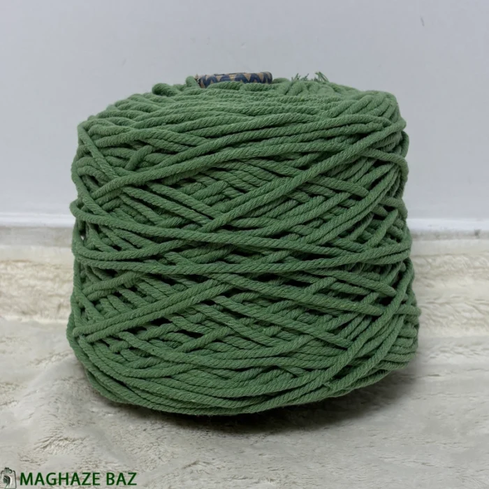 نخ مکرومه رنگ سبز مغز پسته 250 گرمی - Image 2