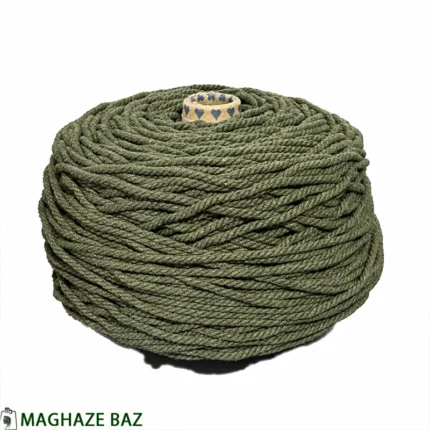 نخ مکرومه رنگ سبز ارتشی 250 گرمی
