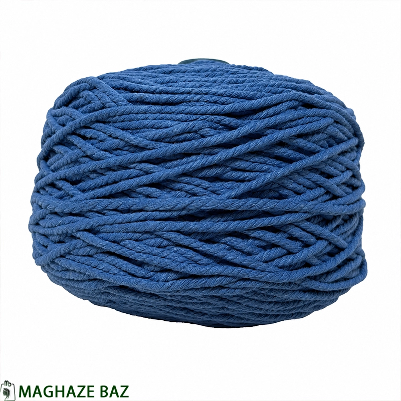 1.1 نخ مکرومه رنگ آبی تیره 250 گرمی - تصویر 1