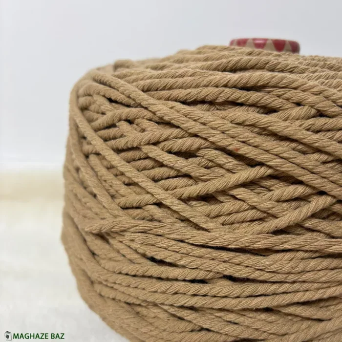نخ مکرومه رنگ کرم بیسکوِیتی 250 گرمی - Image 2