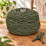 نخ مکرومه رنگ سبز ارتشی 250 گرمی - تصویر 4