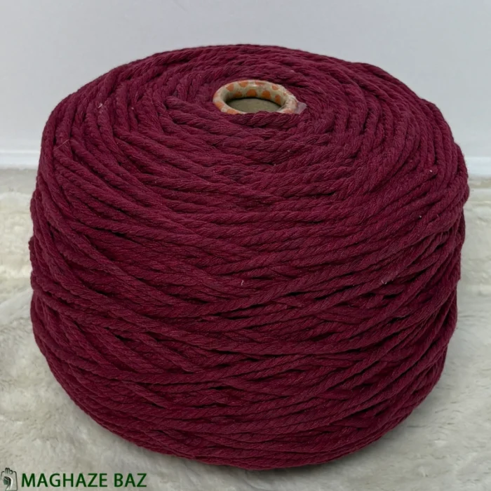نخ مکرومه رنگ ارغوانی تیره 250 گرمی - Image 2