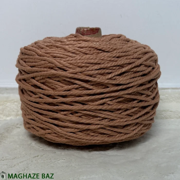 نخ مکرومه رنگ دارچینی 250 گرمی - Image 3