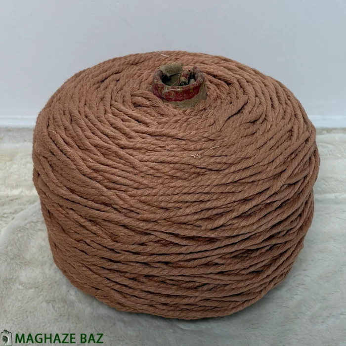 نخ مکرومه رنگ دارچینی 250 گرمی - Image 4