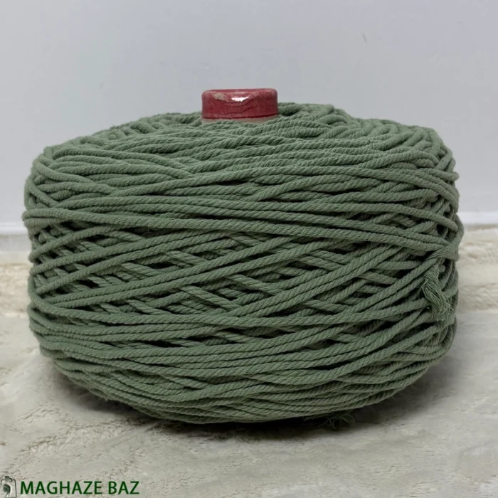 نخ مکرومه رنگ سبز سدری 250 گرمی - Image 2