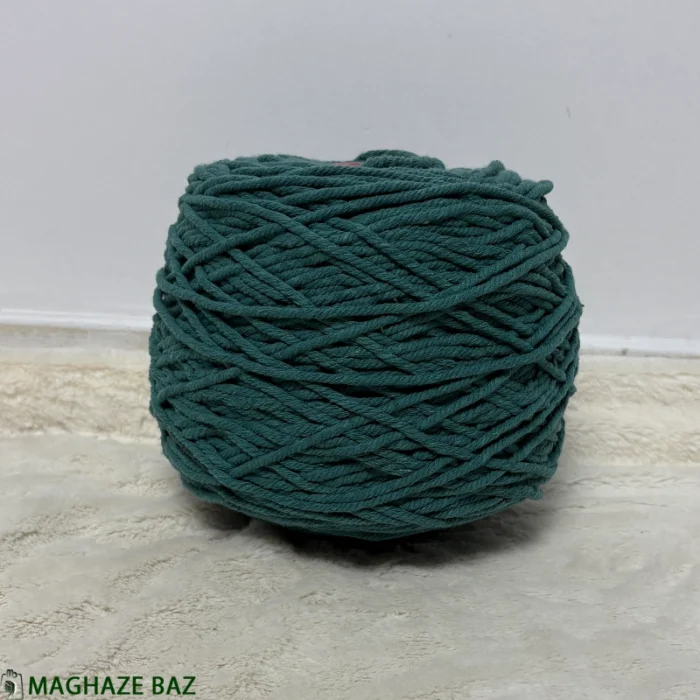 نخ مکرومه رنگ سبز کله غازی 250 گرمی - Image 2