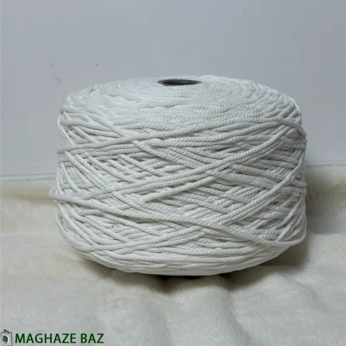 نخ مکرومه رنگ سفید 250 گرمی - Image 3