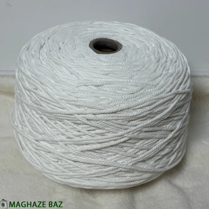 نخ مکرومه رنگ سفید 250 گرمی - Image 4