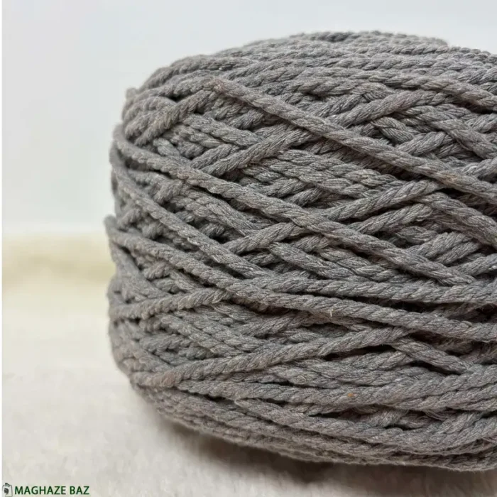 نخ مکرومه رنگ طوسی روشن 250 گرمی - Image 2