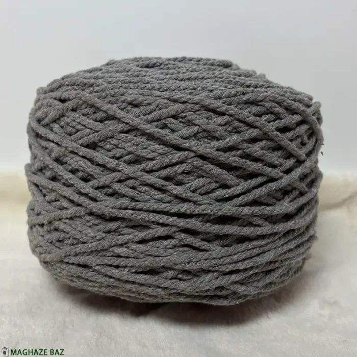 نخ مکرومه رنگ طوسی روشن 250 گرمی - Image 3