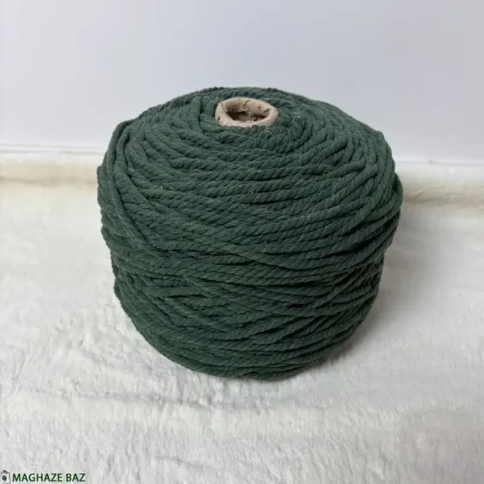 نخ مکرومه بافی رنگ سبز تیره 250 گرمی - Image 3