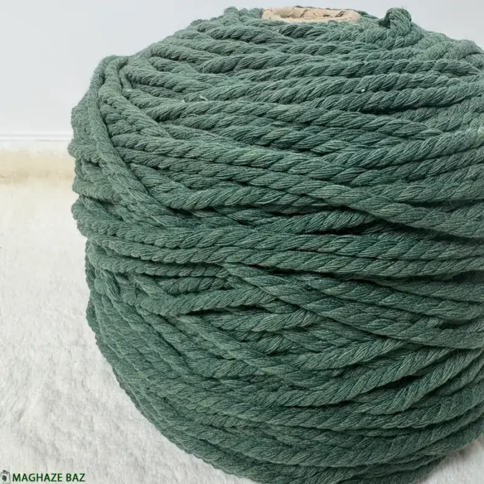نخ مکرومه بافی رنگ سبز تیره 250 گرمی - Image 2