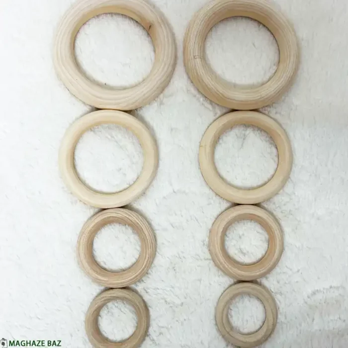 حلقه چوبی خراطی شده بسته 5 عددی در سایزهای مختلف - Image 9