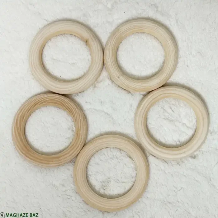 حلقه چوبی خراطی شده بسته 5 عددی در سایزهای مختلف - Image 11