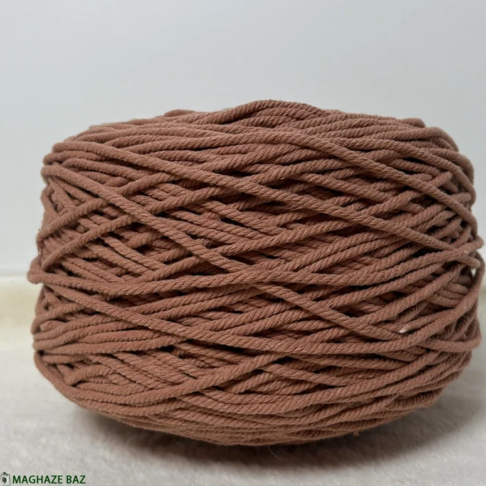 نخ مکرومه بافی رنگ خاک رس 250 گرمی - Image 5