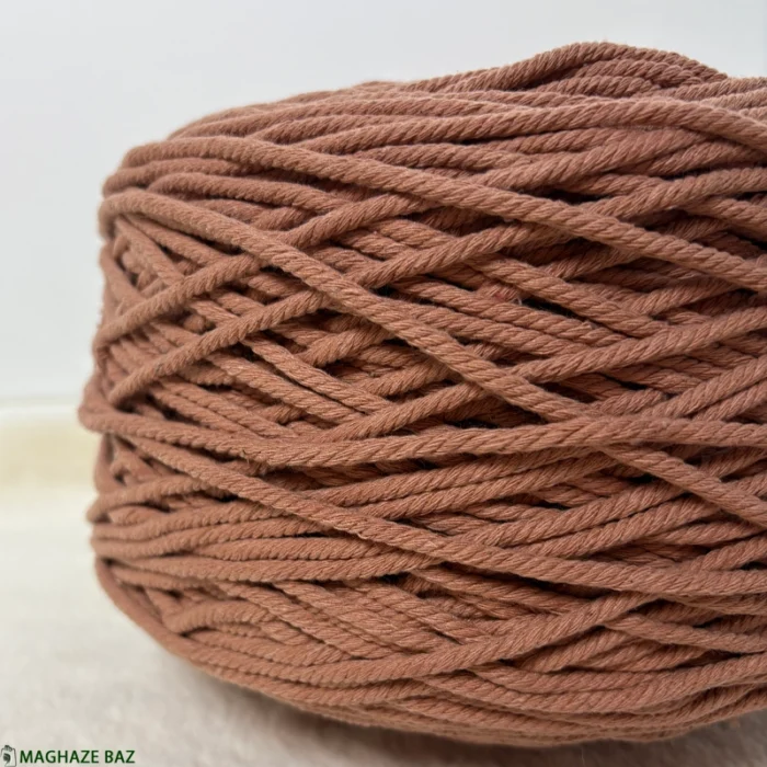 نخ مکرومه بافی رنگ خاک رس 250 گرمی - Image 4