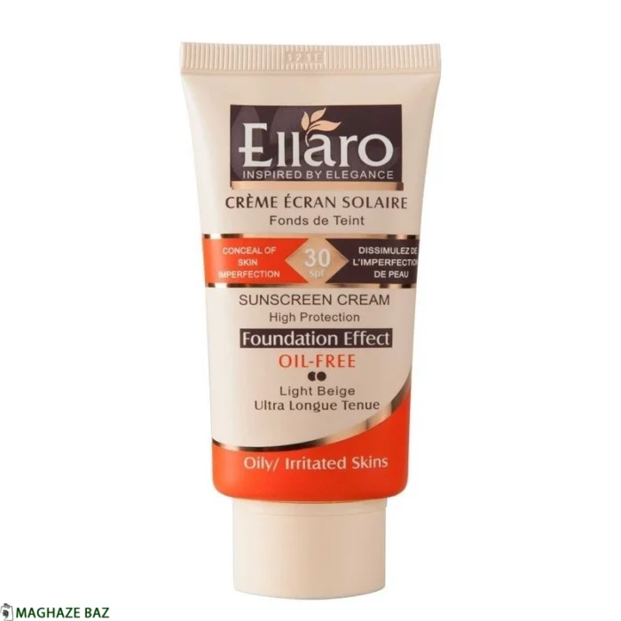 کرم ضد افتاب فاقد چربی الارو سری Foundation Effect Spf30 مدل High Protection رنگ بژ روشن حجم 40 میلی‌‌ لیتر - Image 4