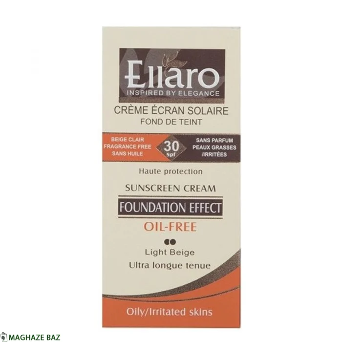 کرم ضد افتاب فاقد چربی الارو سری Foundation Effect Spf30 مدل High Protection رنگ بژ روشن حجم 40 میلی‌‌ لیتر - Image 2