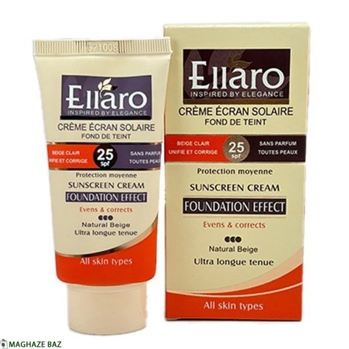 کرم ضد آفتاب کرم پودری الارو (Ellaro) مناسب انواع پوست رنگ بژ طبیعی حجم 40 میلی‌لیتر - Image 7
