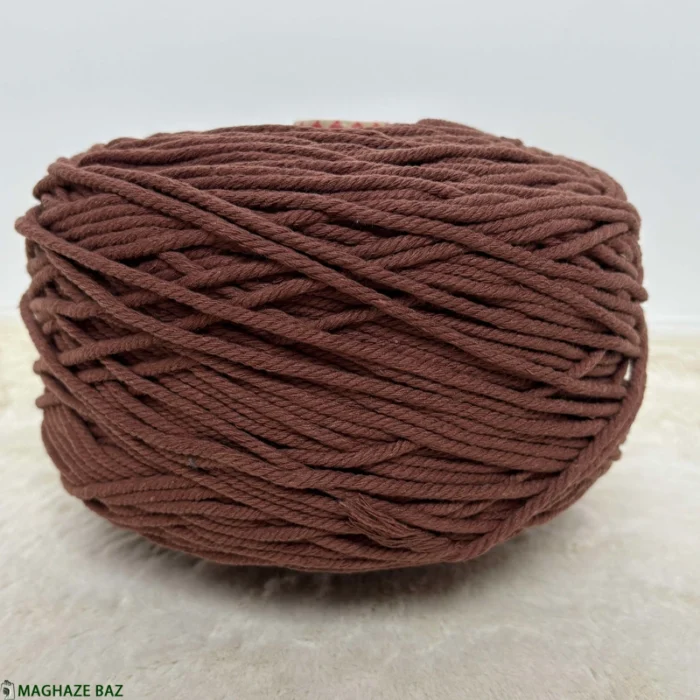 نخ مکرومه بافی رنگ شکلاتی 250 گرمی - Image 3