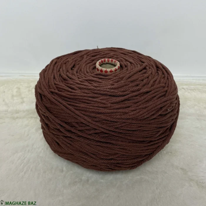 نخ مکرومه بافی رنگ شکلاتی 250 گرمی - Image 4