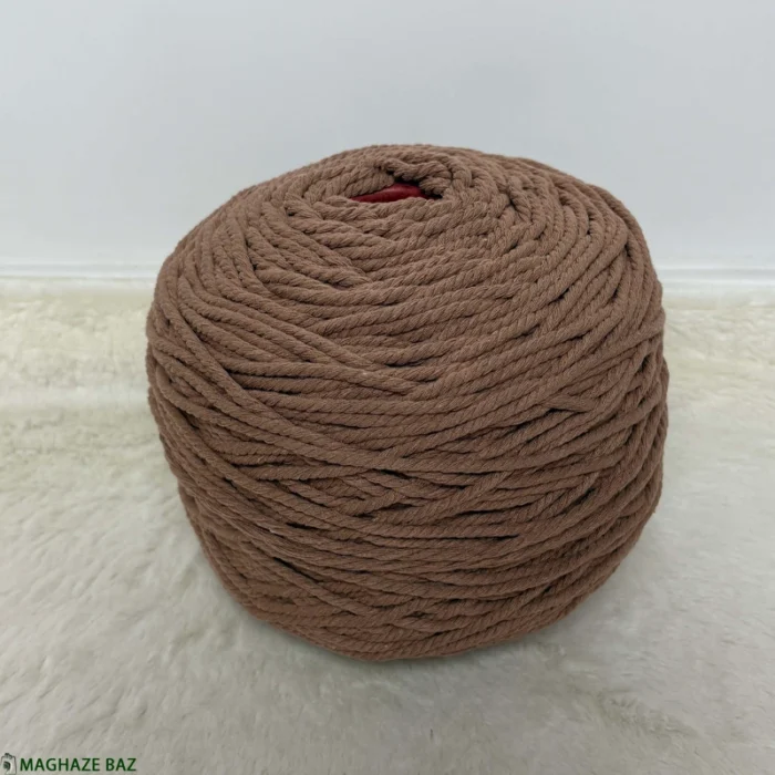 نخ مکرومه بافی رنگ قهوه ای روشن250 گرمی - Image 3