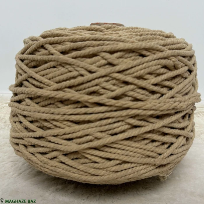 نخ مکرومه بافی رنگ کرم روشن 250 گرمی - Image 2
